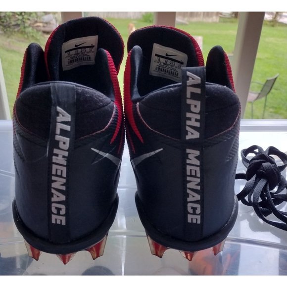 Nike Cleats Alpha Menace Pro 884527-600 Size 13 - Black/White Tough Red - Picture 6 of 8